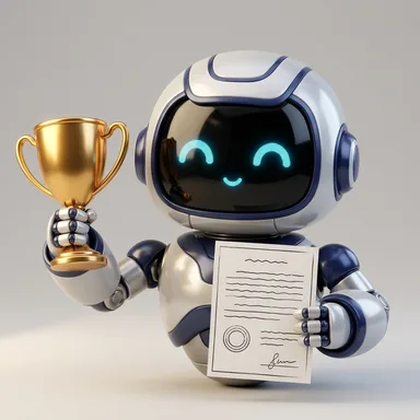 AwardDesk robot mascot